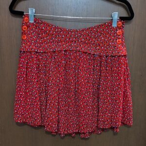 French Connection Red and Black Patterned Mini Skirt